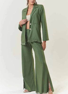 Calça de linho verde Dani