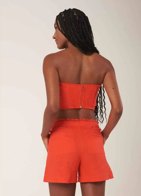 Top de Linho laranja-urucum Milena