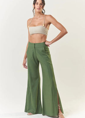 Calça de linho verde Dani