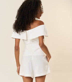 Top de linho off-white Dani