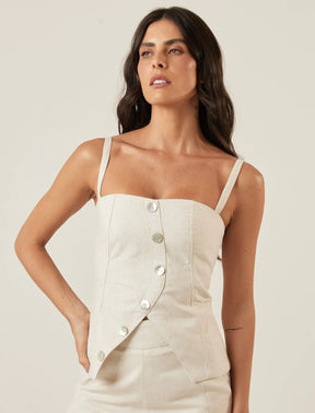 Top de linho natural Roberta