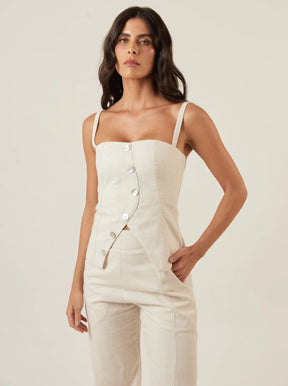 Top de linho natural Roberta