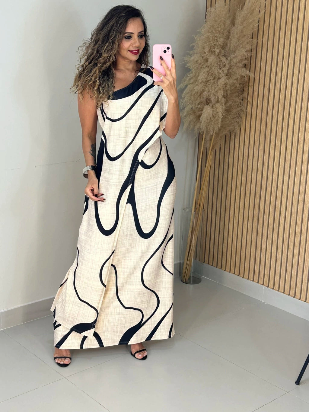 Vestido Longo uma Alça - Viscose