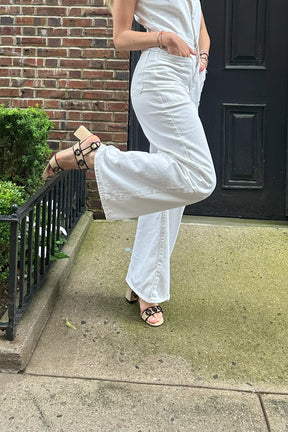 Sandália Milan Ráfia Bege e Camurça Preto