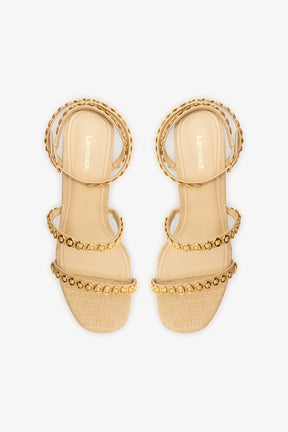 Sandália Gio Milanina Ráfia Bege