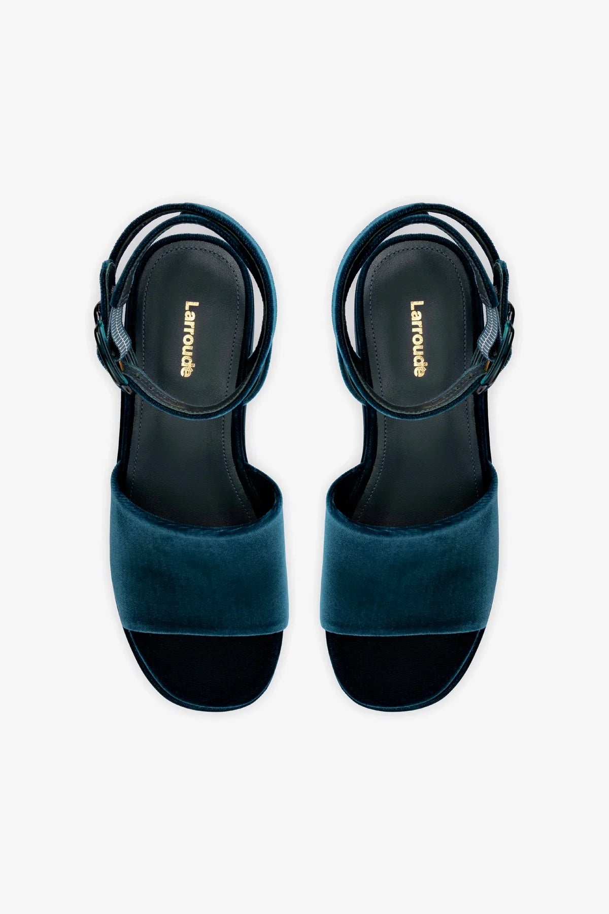 Sandália Flatform Charli Veludo Azul