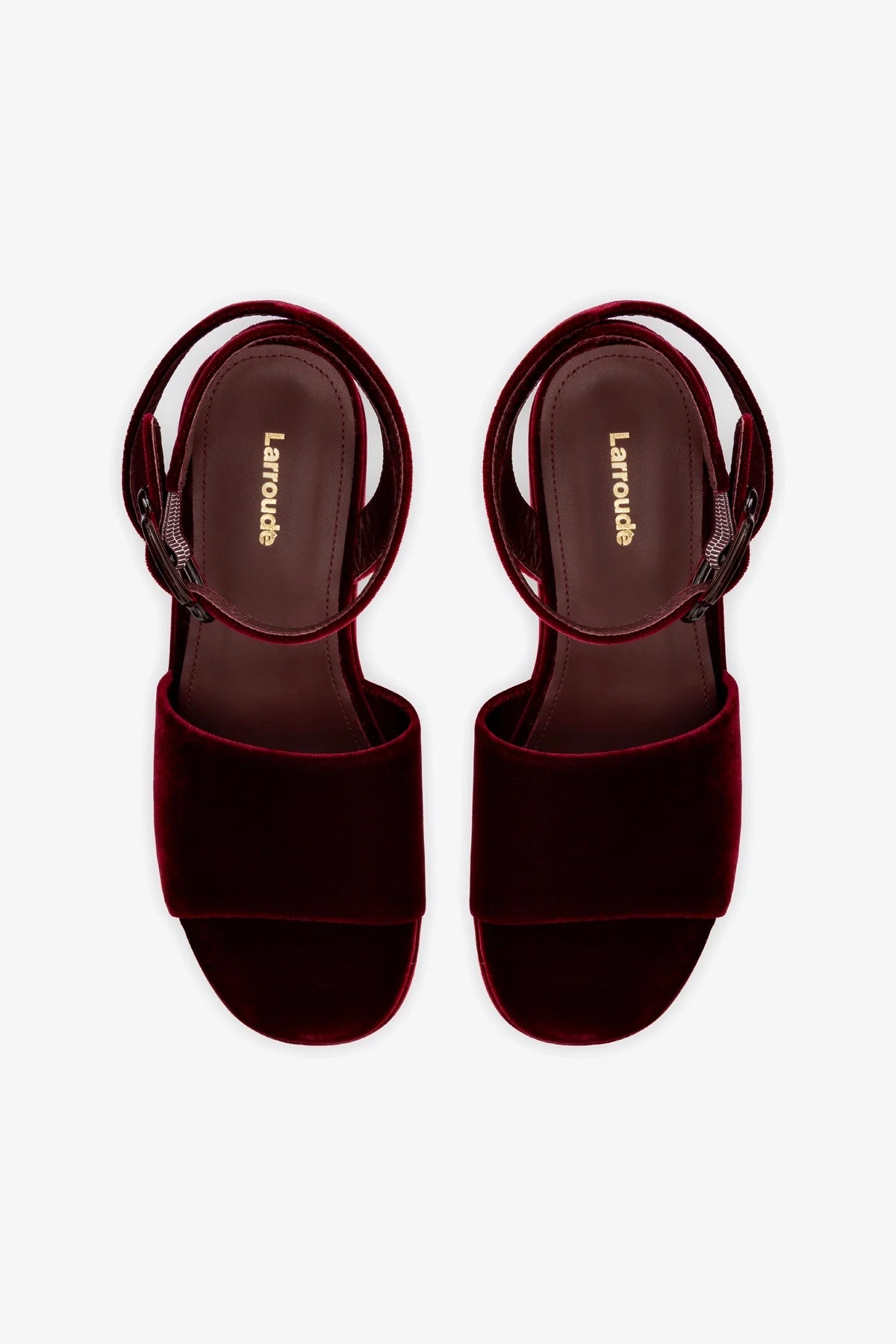 Sandália Flatform Charli Veludo Vinho