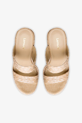 Mule Anabela Pamela Ráfia Bege