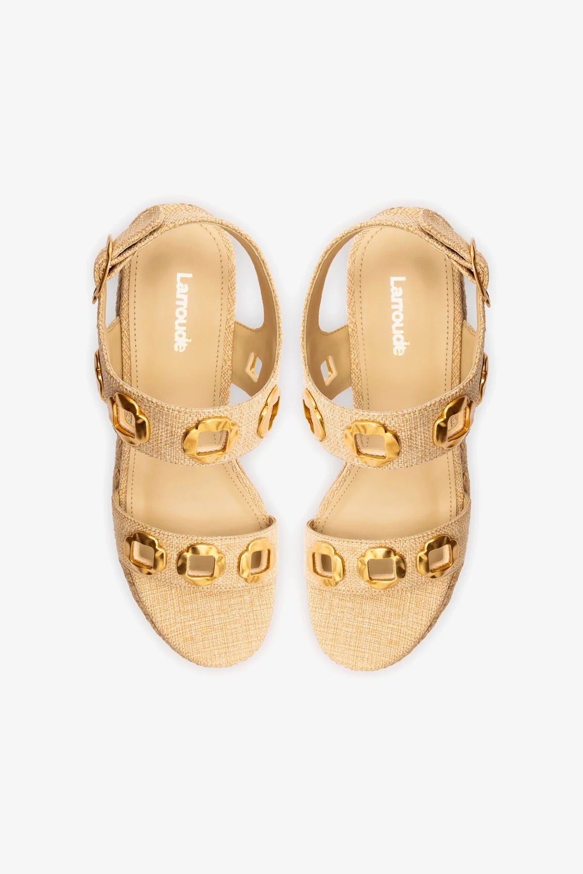 Sandália Anabela Espadrille Milan Ráfia Bege