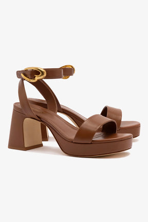 Sandália Dolly Verona Low Couro Caramelo