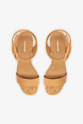 Sandália Dolly Verona Low Couro Bege e Cortiça