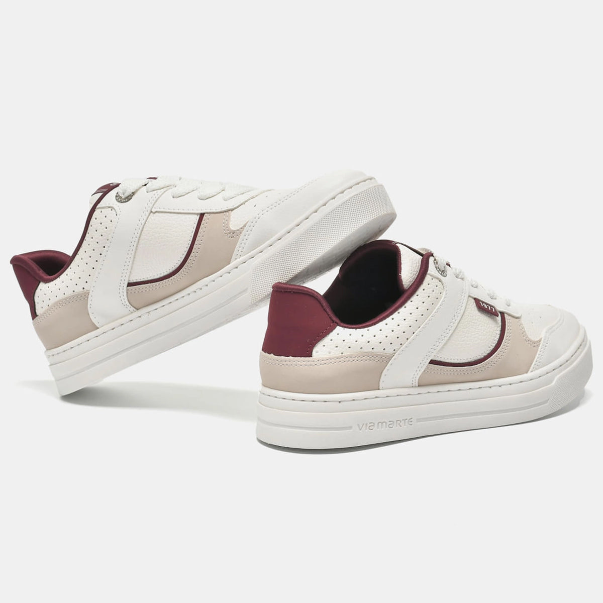 TENIS 281-004-01 EM SINTE MILK/BRANCO/BEGE/MI