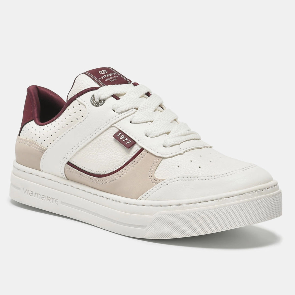 TENIS 281-004-01 EM SINTE MILK/BRANCO/BEGE/MI