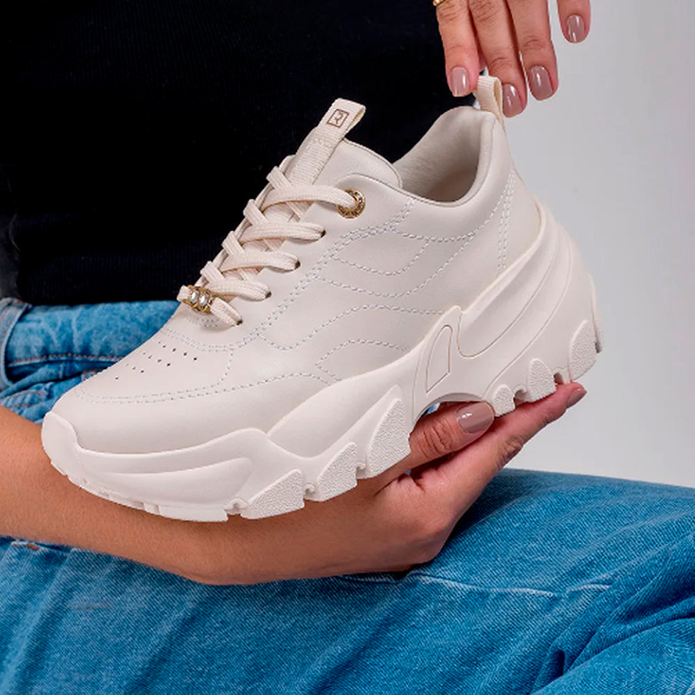 TENIS ESPORTIVO EM SINTETICO FEMININO SOLADO SINTETICO - NAPA BLESS PLUS/COCONUT