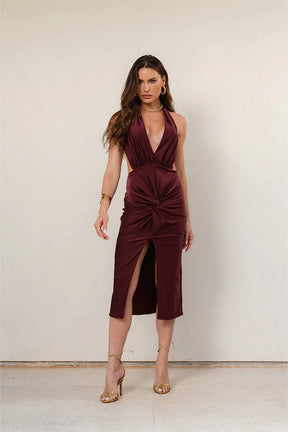 Vestido Positano Bordô