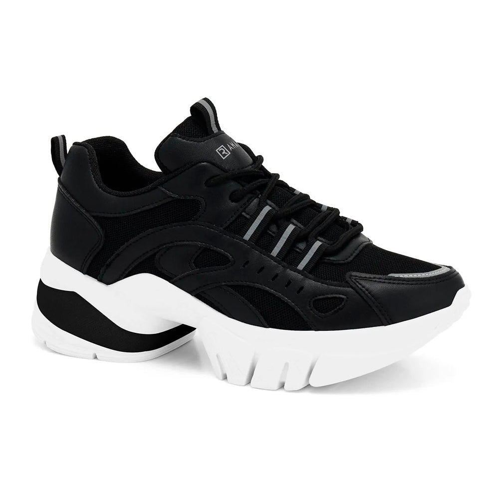 TENIS ESPORTIVO EM TEXTIL FEMININO SOLADO SINTETICO - CABEDAL OURO/PTO