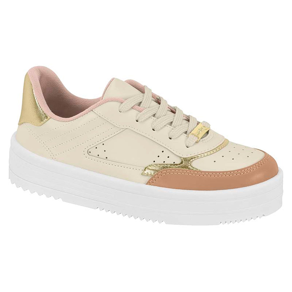 SAPATO CASUAL BRANCO OFF 526/NUDE 658/DOURADO 5782.312.17118.96956-NAPA SARDENHA NEO/METALIZAD PREMIUM