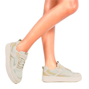 TENIS ESPORTIVO EM SINTETICO FEMININO SOLADO SINTETICO - CABEDAL CALIFORNIA/NATURAL
