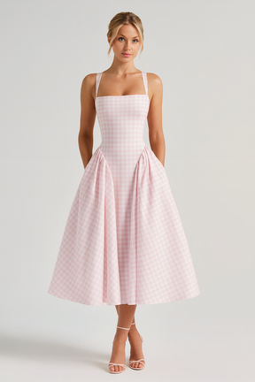 Vestido Bustier Xadrez