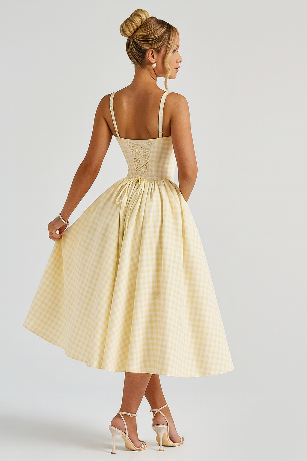 Vestido Bustier Xadrez